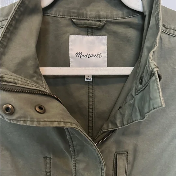 Madewell Green Utility Jacket with Stand-Up Collar - Picture 2 of 6